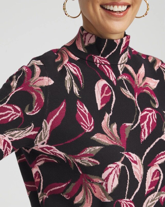 Jacquard Mock Neck Sweater - image 4